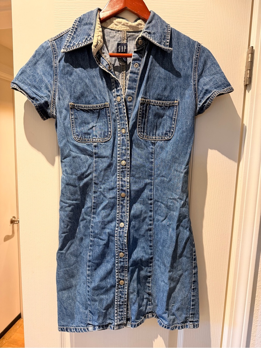 Vintage GAP Women's Blue Denim Dress